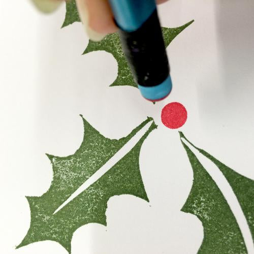 Easy Stamped Holly Christmas Card