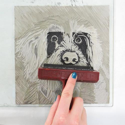 Cleaning a linocut after printing