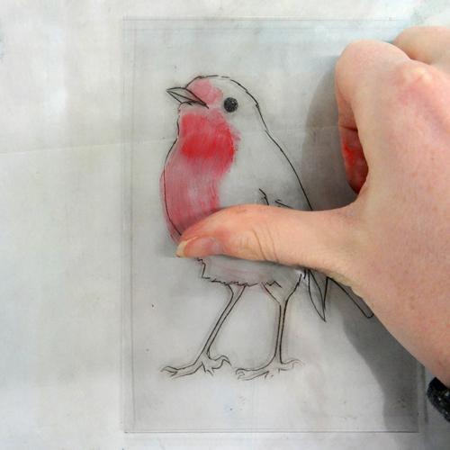 Drypoint Robin Christmas Card