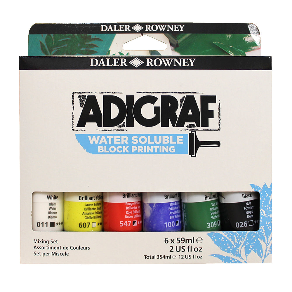 Adigraf Water Soluble Block Printing Ink - Set of 6