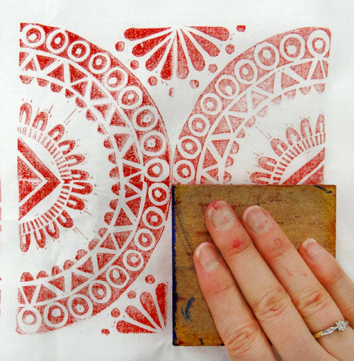 Block Printing onto Fabric