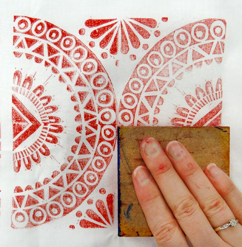 Block Printing onto Fabric
