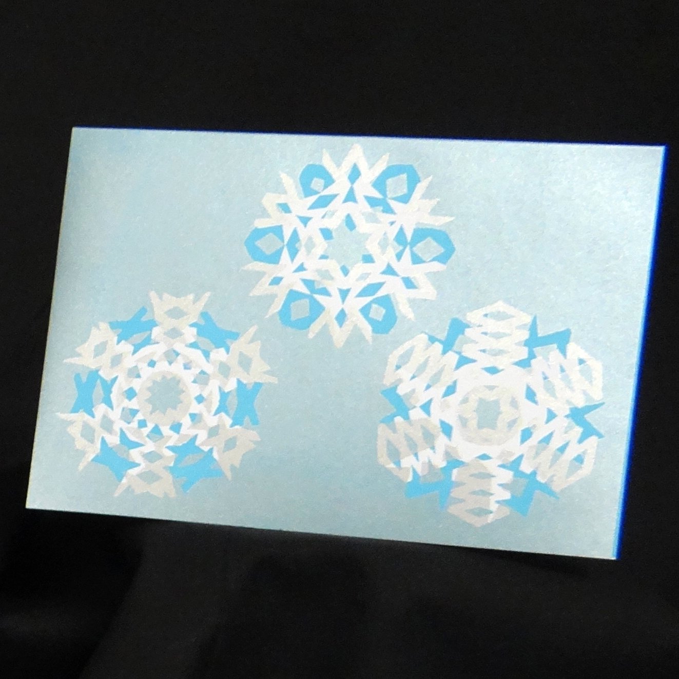 Screen Printed Snowflake Christmas Card