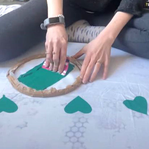 Screen Printing onto Fabric using an Embroidery Hoop