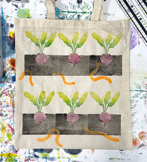 Jigsaw Block Printing on Fabric