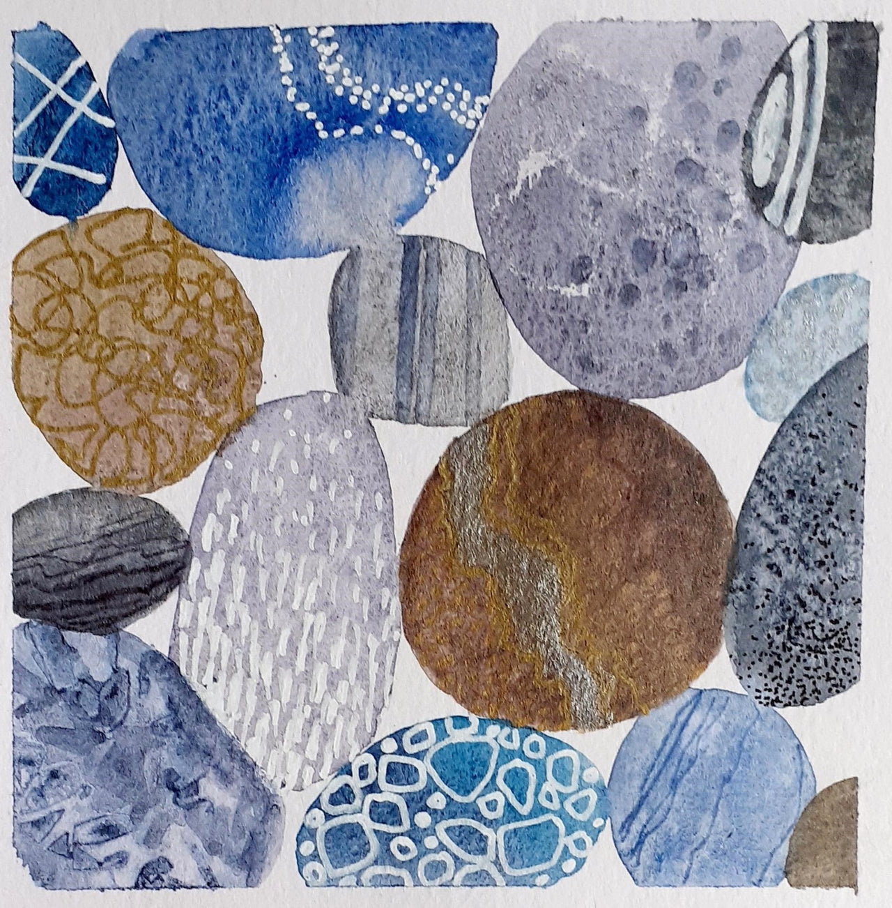 Watercolour: Paint and Print a Pile of Pebbles with Karen Carter - Thursday 24th September am