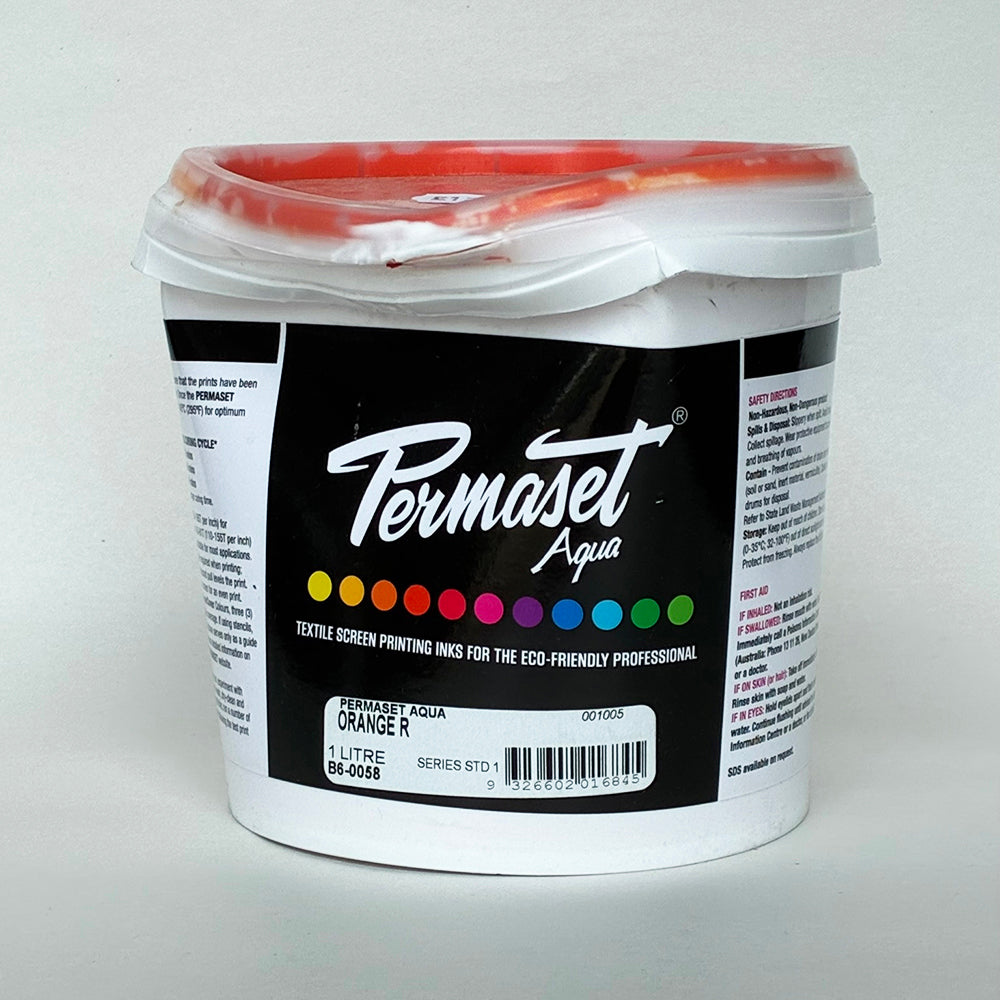 Imperfect Permaset Aqua Textile Screen Printing Ink 1L Orange R