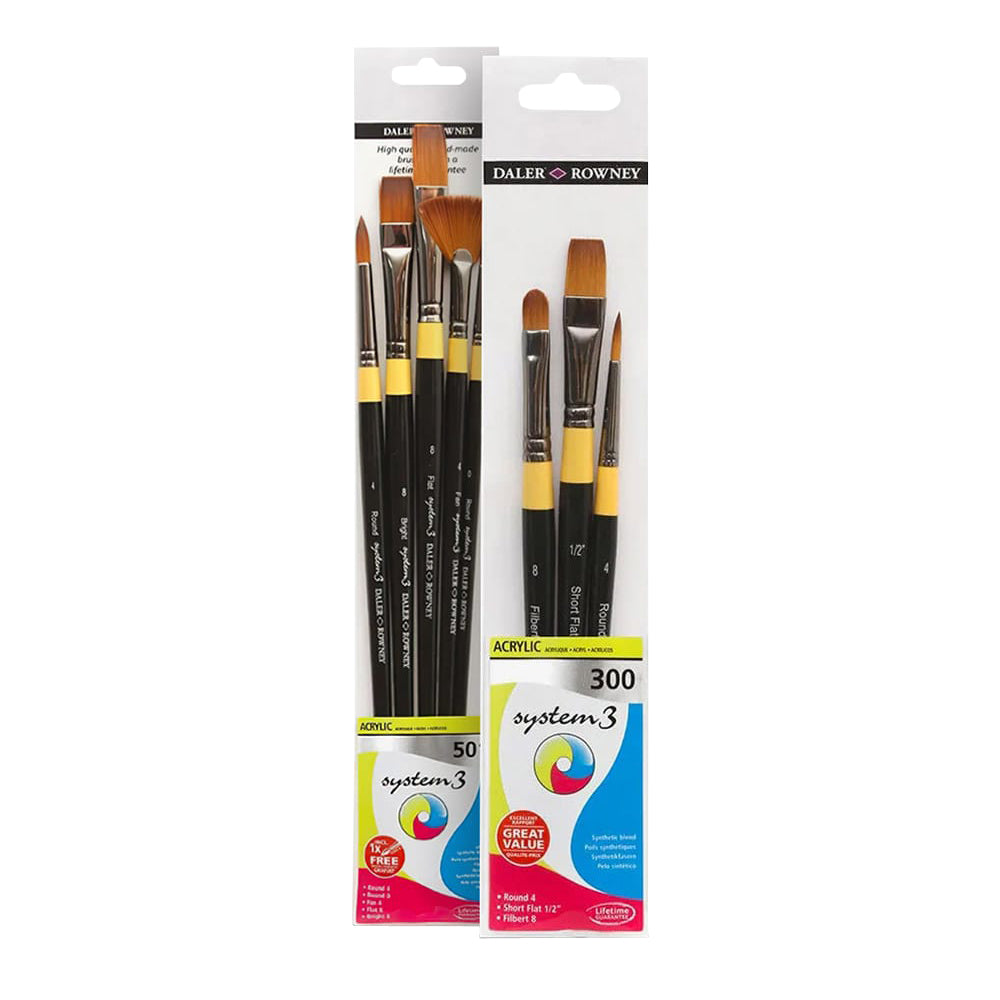 System 3 Acrylic Paint Brush Sets