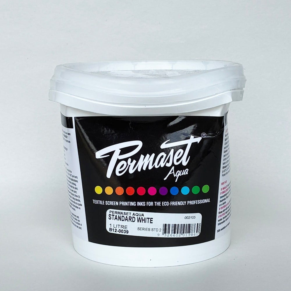 Imperfect Permaset Aqua Textile Screen Printing Ink Standard White 1L