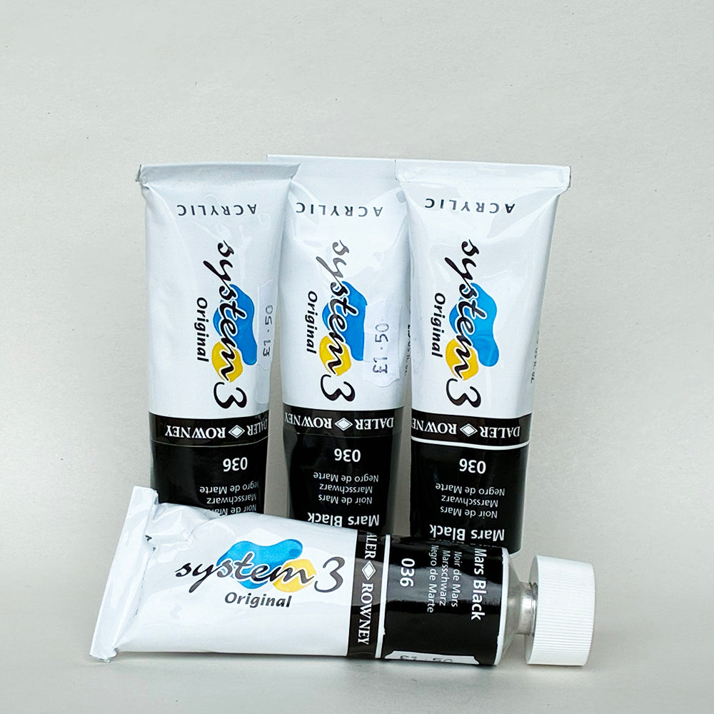 Imperfect System 3 Acrylic Paint Tube 75ml Mars Black