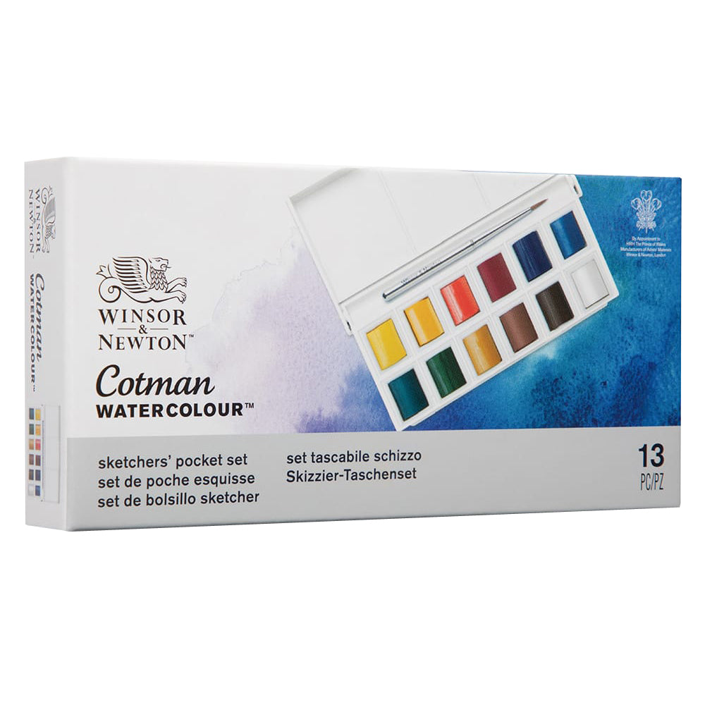 Winsor & Newton Watercolour Pocket Box Set - 12 Half Pan