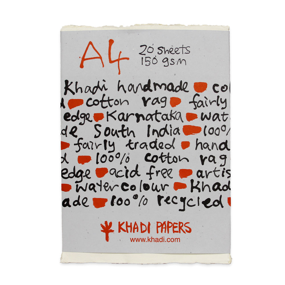Khadi Papers White Rag Paper Pack - A4